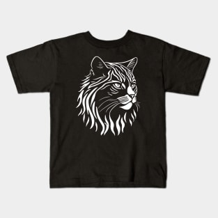 Minimalist Cat Head Kids T-Shirt